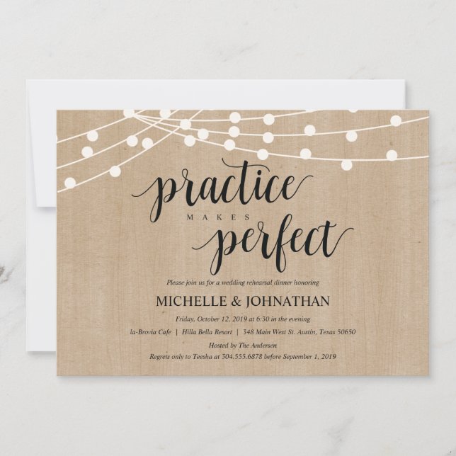Invitations de la répétition Rustic String Lights (Devant)