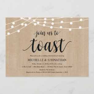 Invitations de la répétition Rustic String Lights