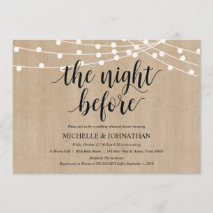 Invitations de la répétition Rustic String Lights