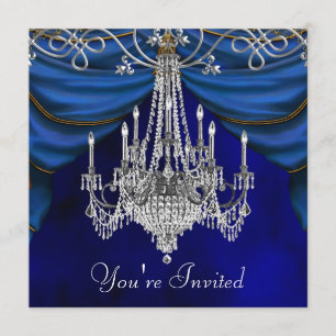 Invitations de la Royal Navy Blue Chandelier Party