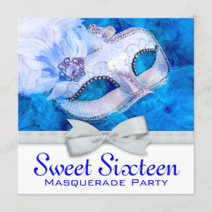 Invitations de la Royal Navy Blue Masquerade Party