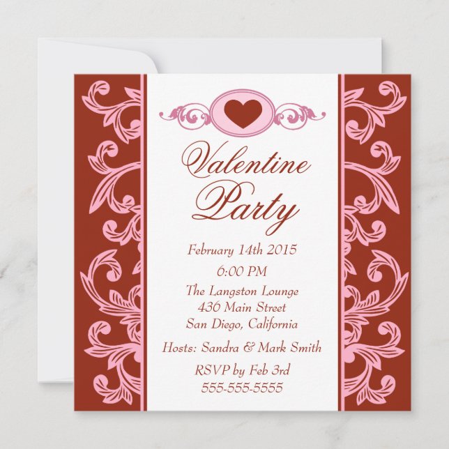 Invitations de la Saint-Valentin Red Strawberry Pi (Devant)