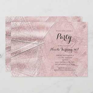Invitations de la soirée en verre de cristal rose