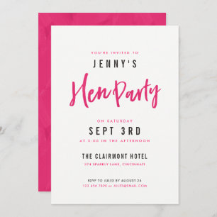 Invitations de la soirée Hot Pink