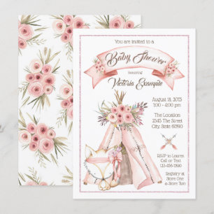 Invitations de la Tribale de la fille TeePee Fox B