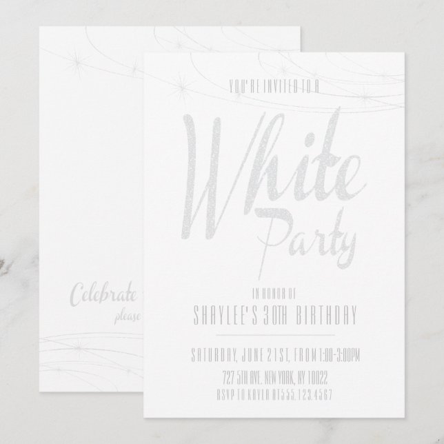 Invitations de la White Party (Devant / Derrière)