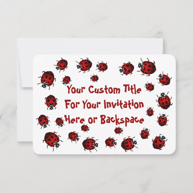 Invitations de Ladybug personnalisées Red Ladybug  (Devant)