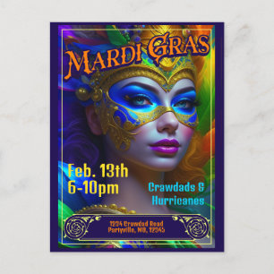 Invitations de l'affiche de Mardi Gras