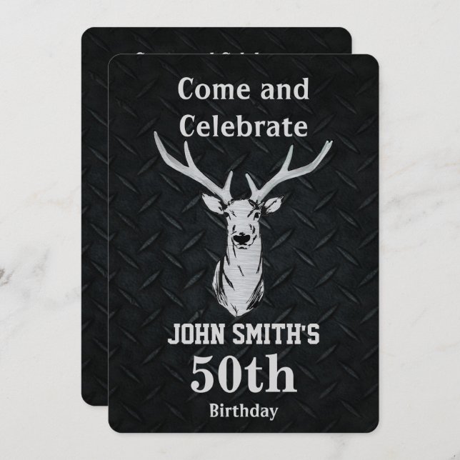 Invitations de l'anniversaire de cerfs communs des (Devant / Derrière)
