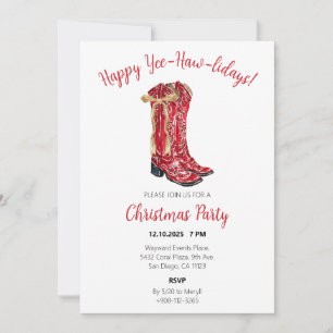 Invitations de l'aquarelle de Noël de la petite fi