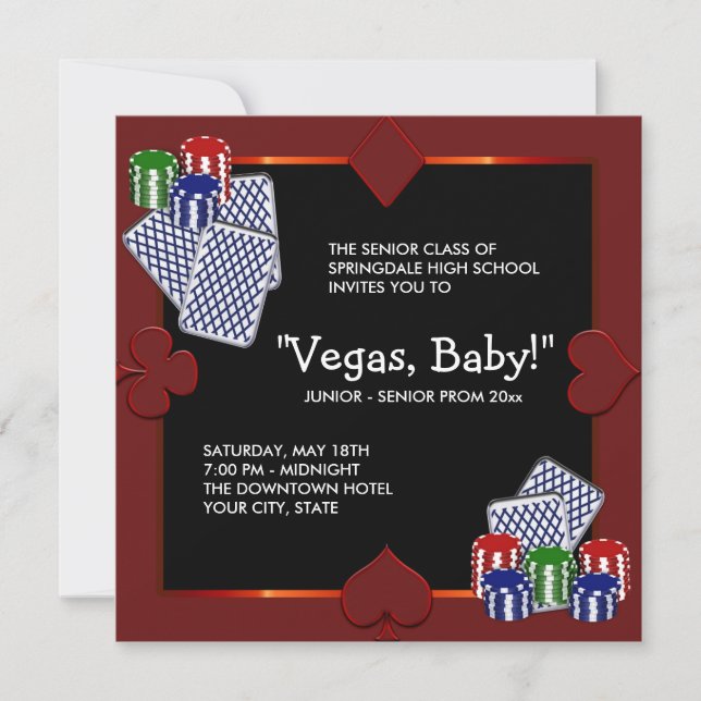 Invitations de Las Vegas Casino Prom (Devant)