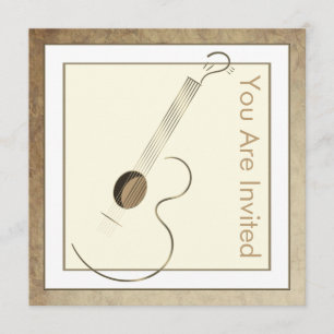 Invitations de logo de guitare acoustique