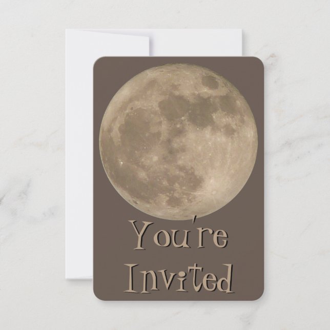 Invitations de lune Cartes RSVP de Pleine lune per (Devant)