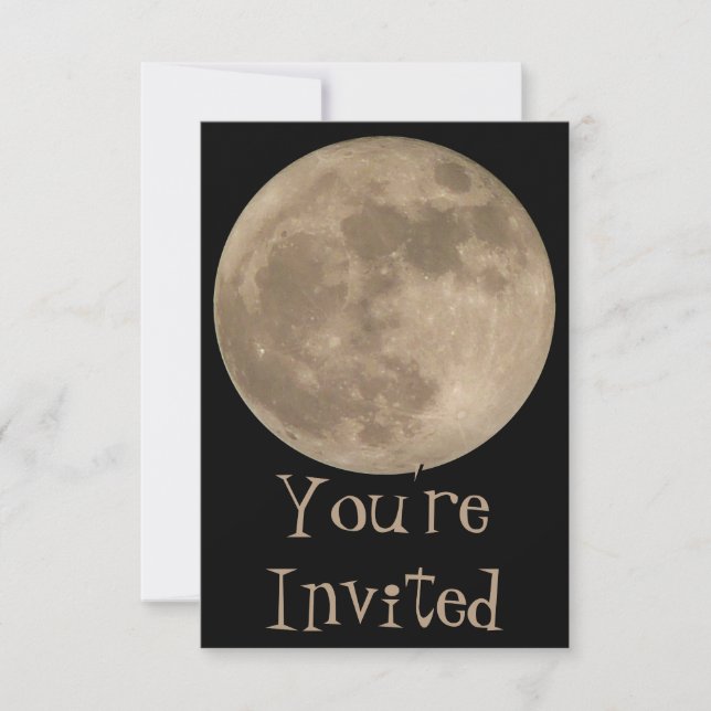 Invitations de lune Cartes RSVP de Pleine lune per (Devant)