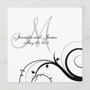Invitations de luxe de mariage de monogramme de
