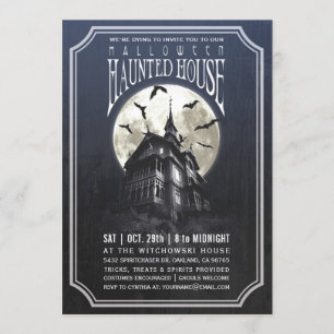 Invitations de maisons hantées d'Halloween