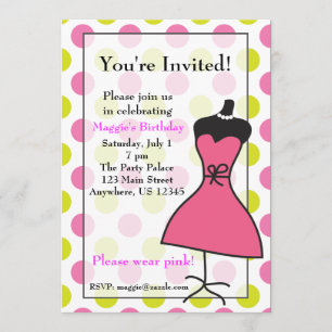 Invitations de mannequins roses et vertes