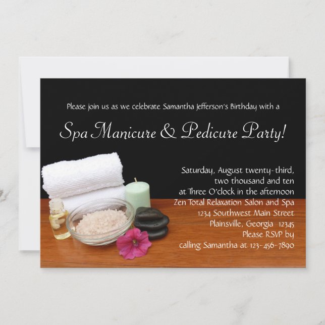 Invitations de manucure et pédicure Spa sur mesure (Devant)