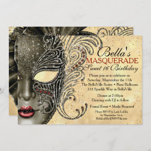 Invitations de Mardi Gras Masquerade Party