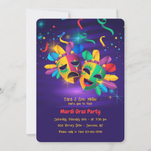 Invitations de Mardi Gras Masques