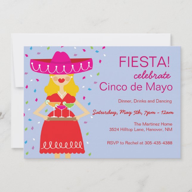 Invitations de margarita de Cinco De Mayo (Devant)