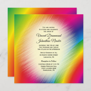 Invitations de mariage à arc-en-ciel lumineux