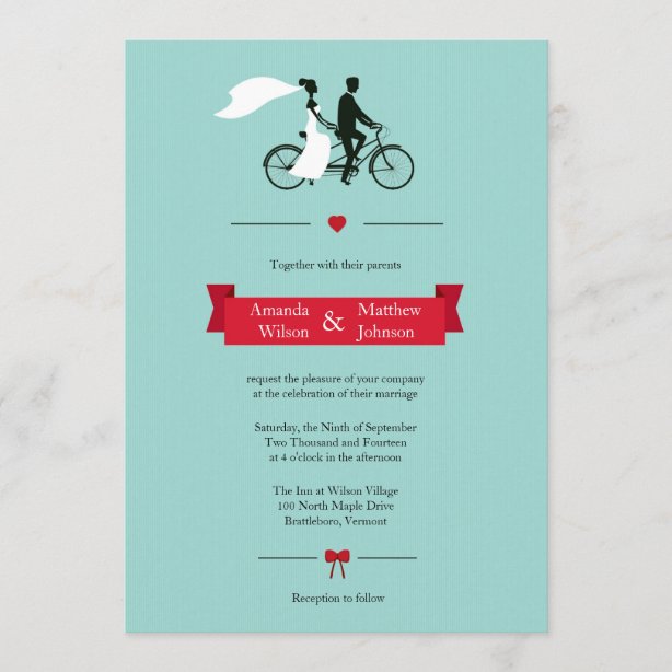 carte invitation bicyclette