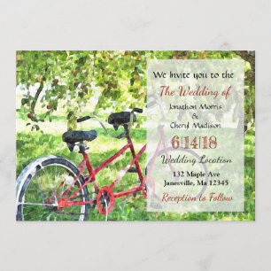 Invitations de mariage à bicyclette Tandem
