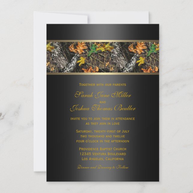 Invitations de mariage à Camo (Devant)