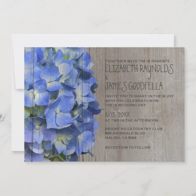 Invitations de mariage à Hydrangea (Devant)