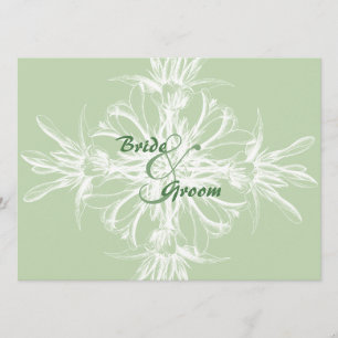 Invitations de mariage à la menthe pâle et à la fl