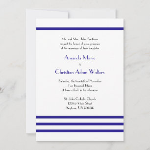 Invitations de mariage à la mode (bleu marine)