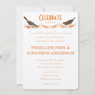 Invitations de mariage à la Pêche et au Bunting Or