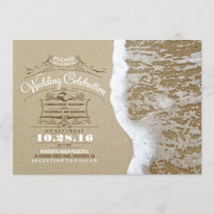 Invitations de mariage à la plage - Sable de mouss
