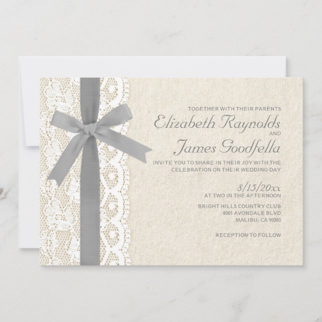 Invitations de mariage à la poule d'argent et à la (Devant)