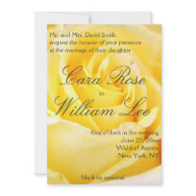 Invitations de mariage à la rose jaune élégante