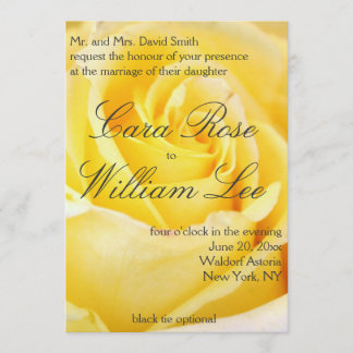 Invitations de mariage à la rose jaune élégante