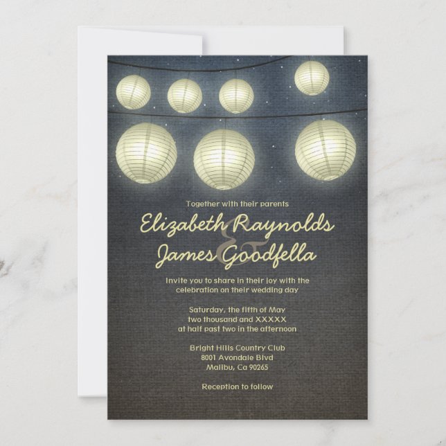 Invitations de mariage à lanterne (Devant)
