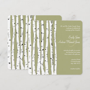 Invitations de mariage à l'arbre à bouleau vert Av