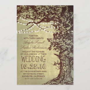 Invitations de mariage à l'arbre rustique et à la