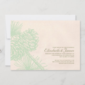 Invitations de mariage à l'élégante corne de pin