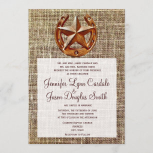 Invitations de mariage à l'étoile Burlap
