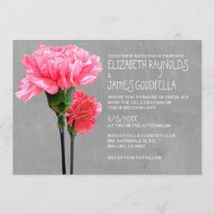 Invitations de mariage à mini-carnation