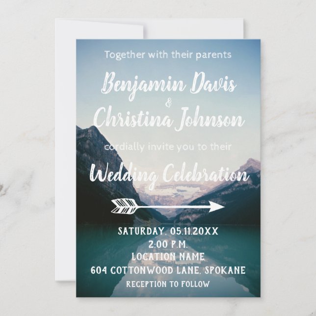 Invitations de mariage à Mountain Lake (Devant)
