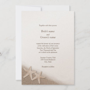 Invitations de mariage à thème de la plage de Star