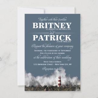 Invitations de mariage à thème nautique du phare