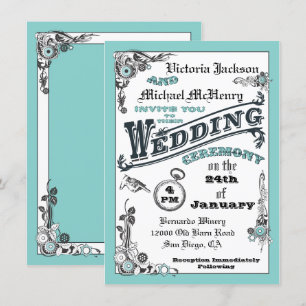 Invitations de mariage à vapeur victorienne