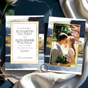 Invitations de mariage Abstraites   Photo Blue Gil