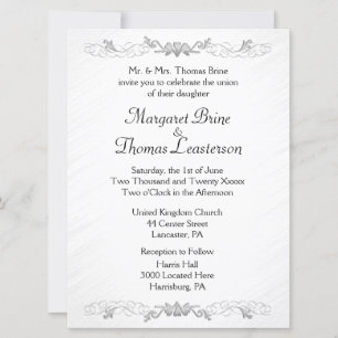 Invitations de mariage Accent Coeurs blancs