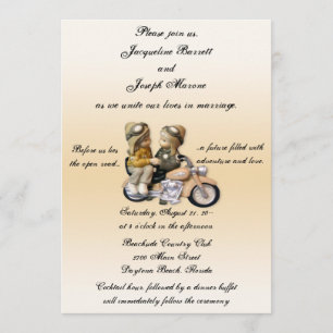 Invitations de mariage amoureux pour moto
